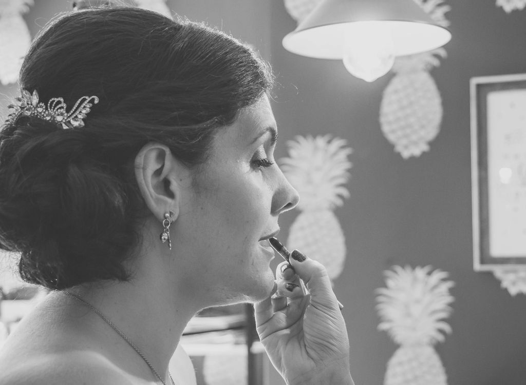 bridal hair and makeup portrait in black and white by Jax-Glam Beauty Bristol