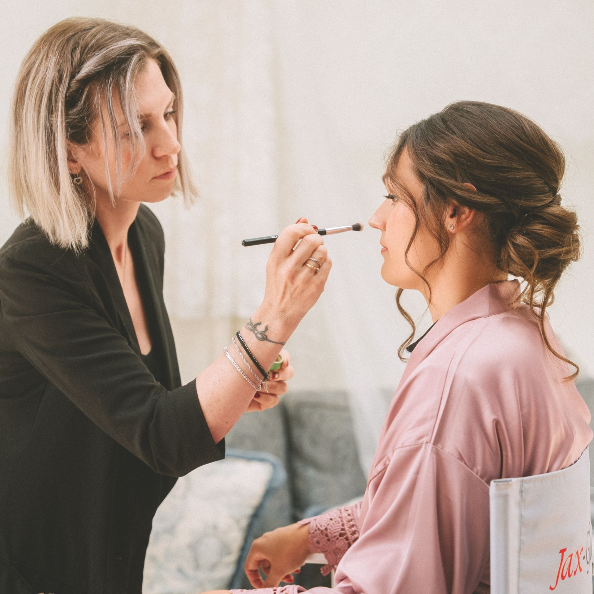 bridal makeup application by Jax-Glam Beauty wedding makeup artist Bristol