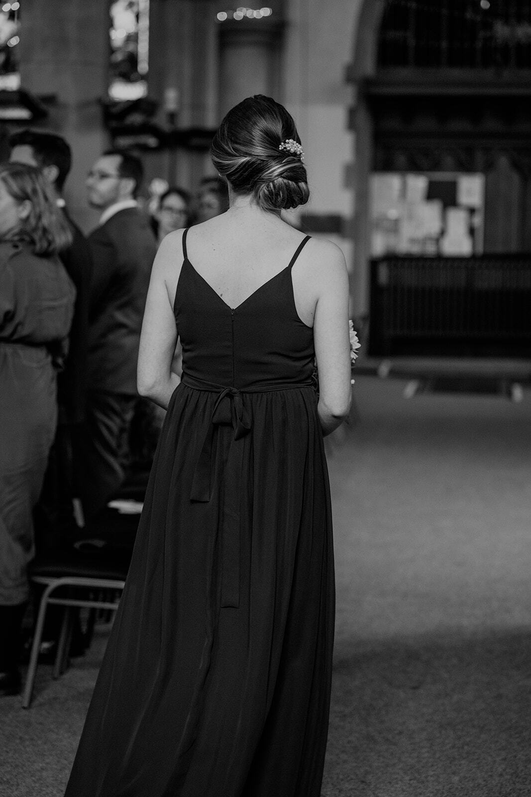 bridesmaid elegant updo hairstyle by Jax-Glam Beauty wedding hair stylist Bristol