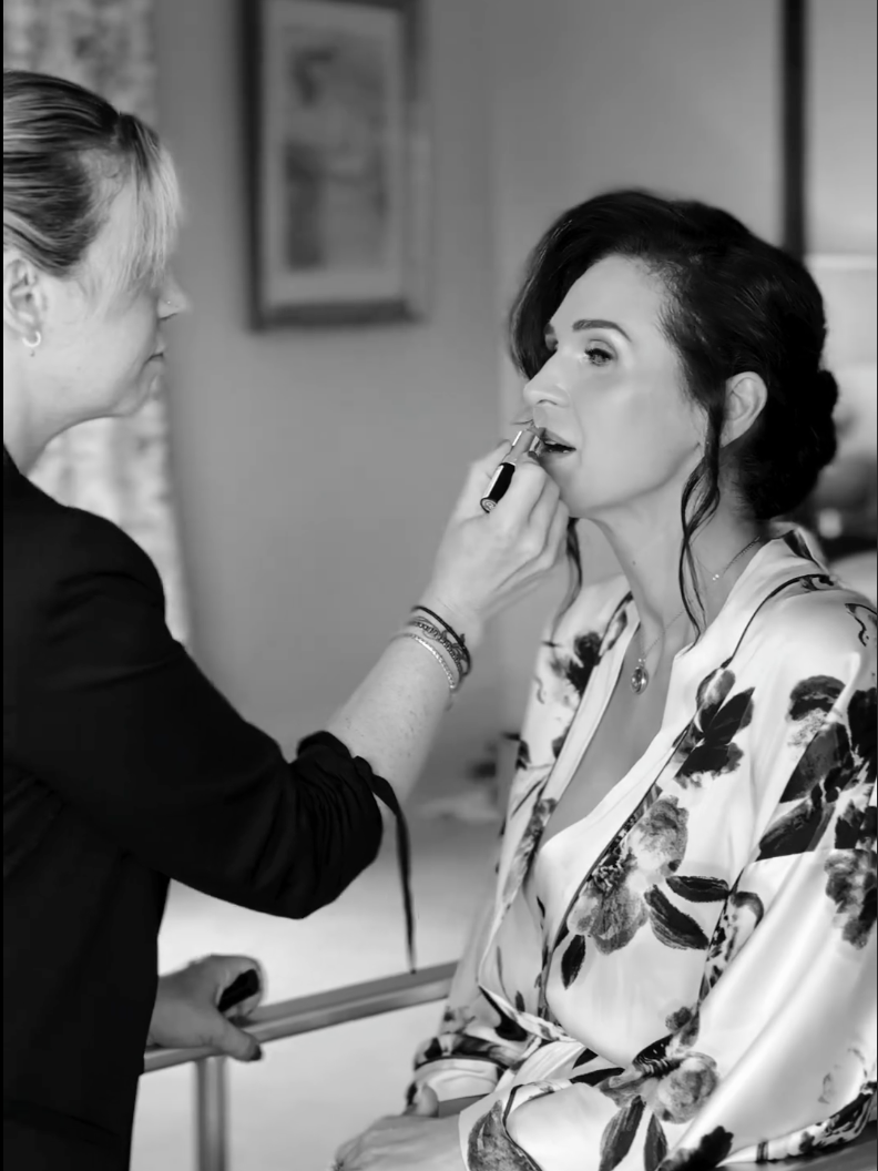 bridal lipstick application by Jax-Glam Beauty wedding makeup artist Bristol