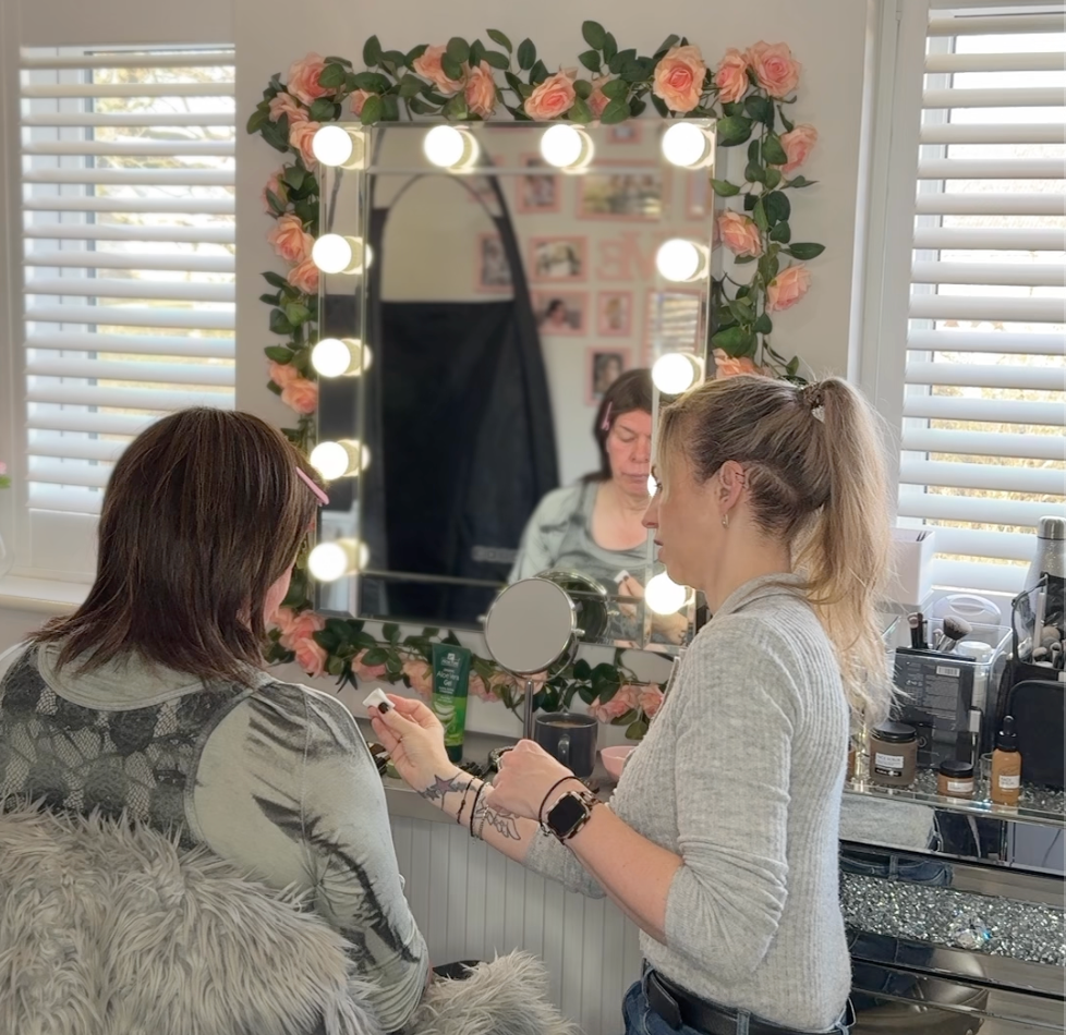 makeup lesson session at Jax Glam Beauty studio in Bristol