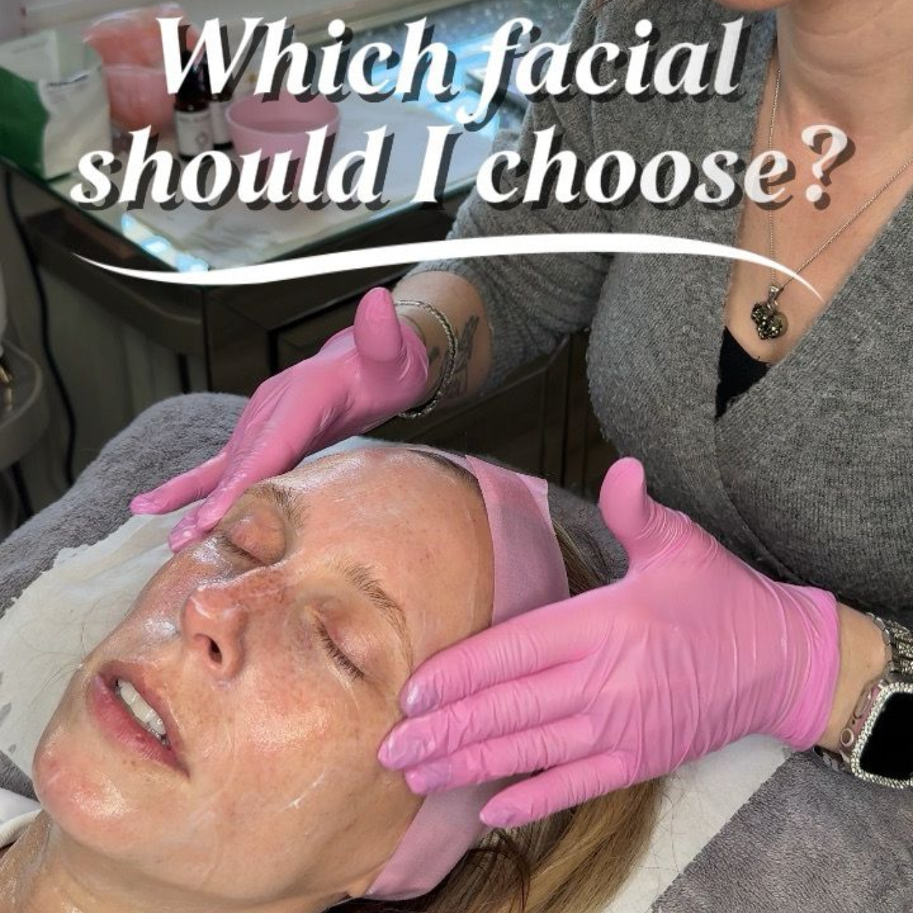 Jax performing an Aqua Pro facial treatment at Jax-Glam Beauty in Lyde Green, Bristol.