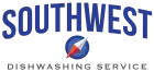 Southwest Dishwashing Service logo in blue and gray with a red and blue compass icon