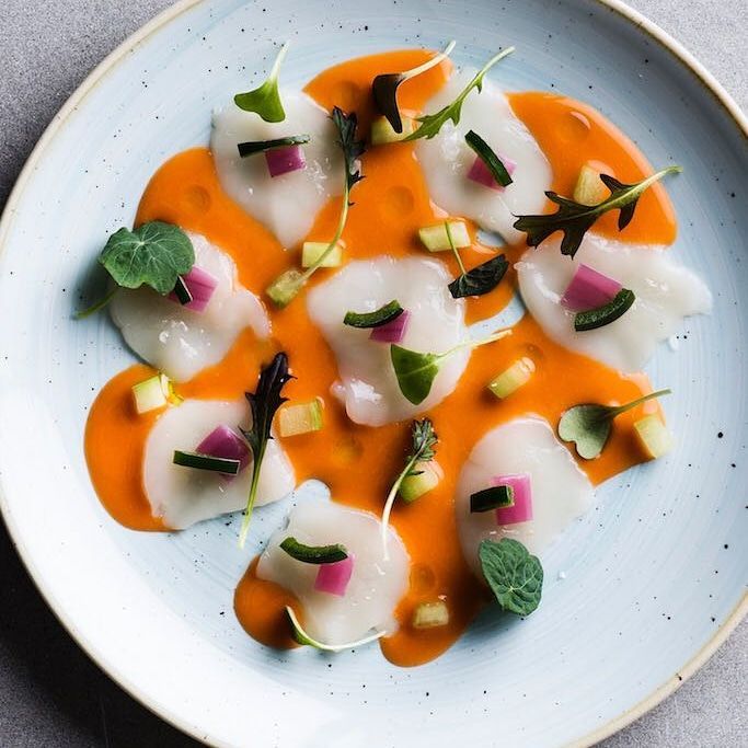 Signature fine dining creation prepared for a private home dining experience
