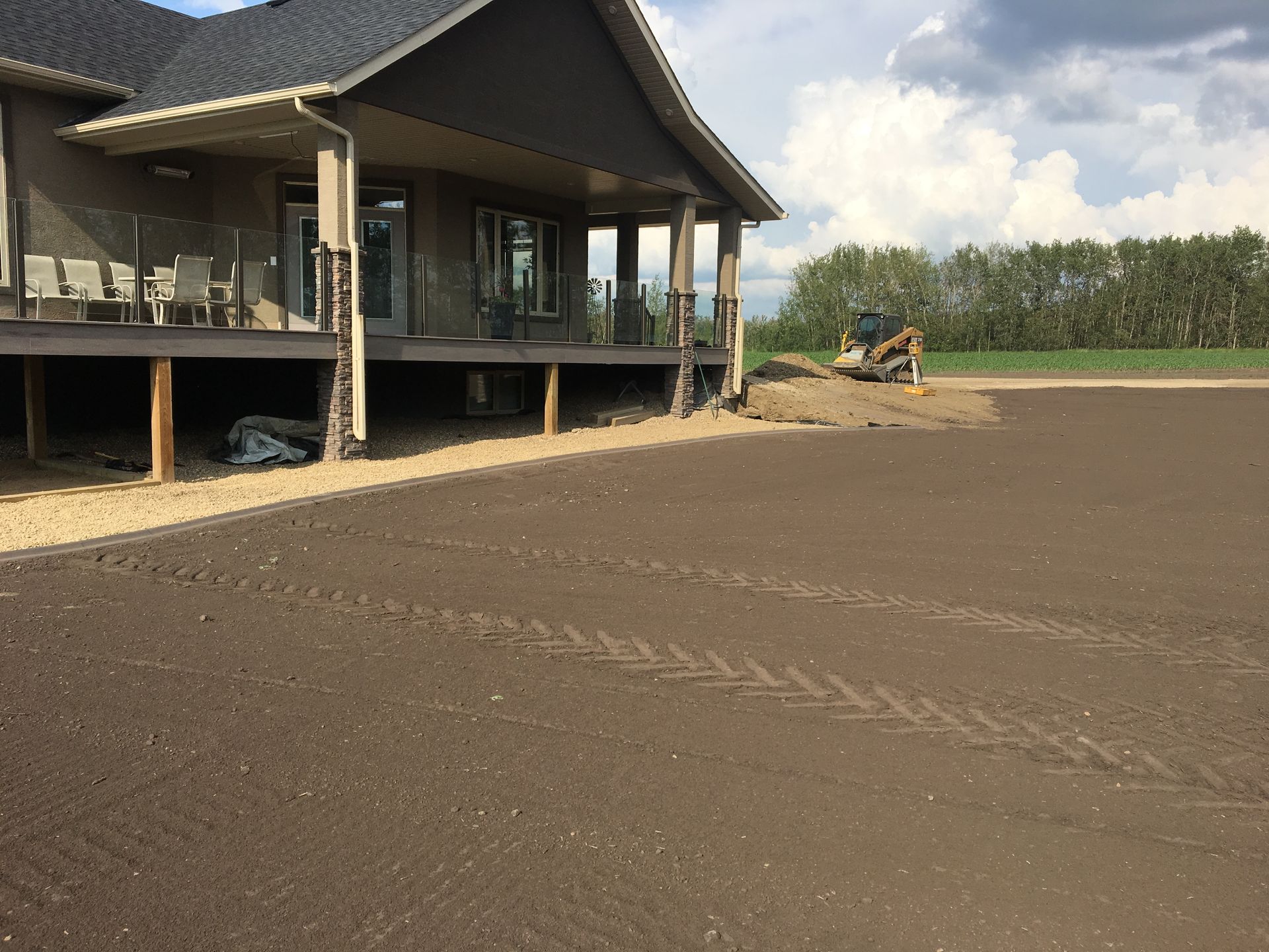 acreage property leveling front yard by grading contractor red deer ab