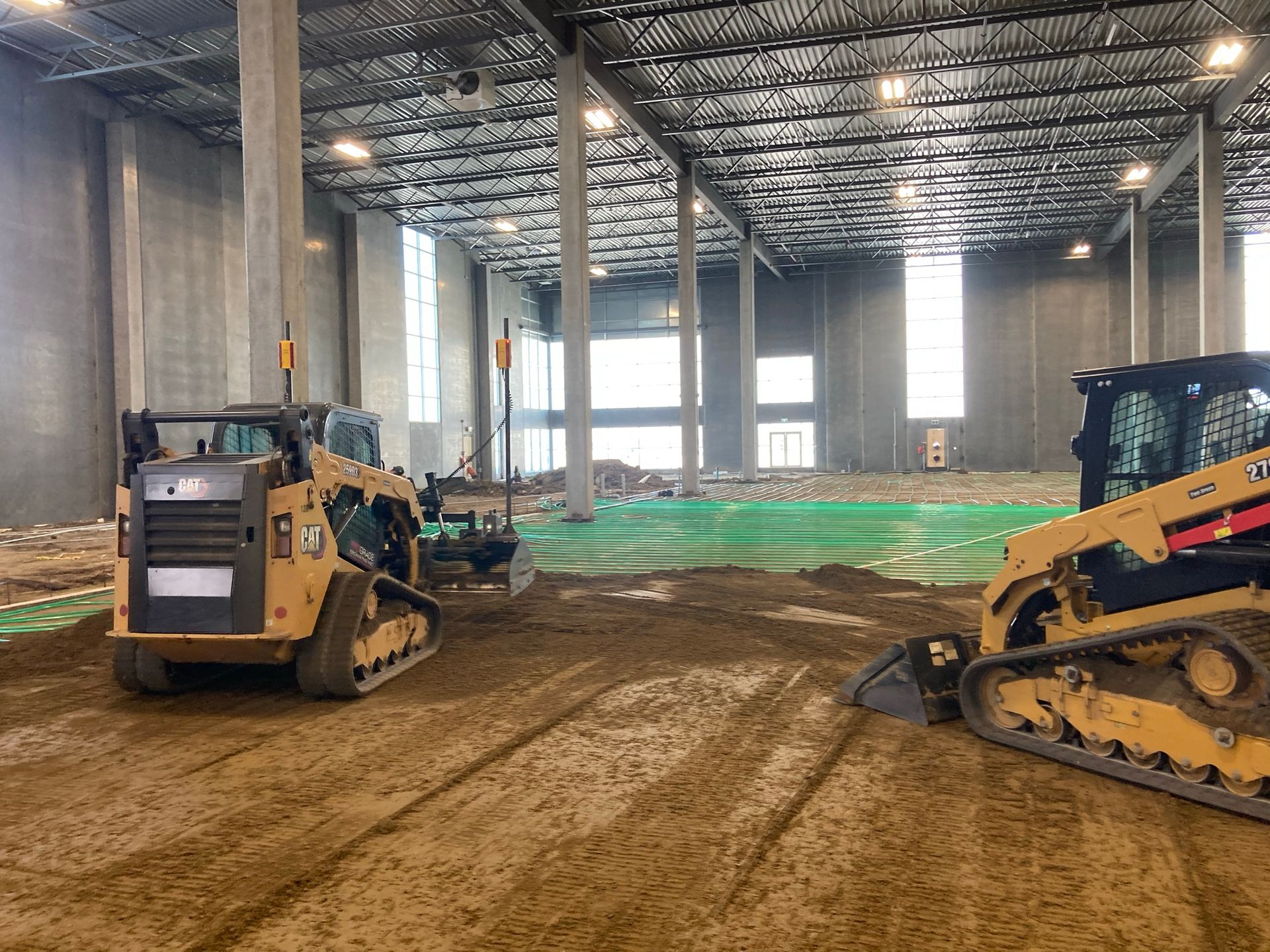 concrete contractors installing concrete slab
