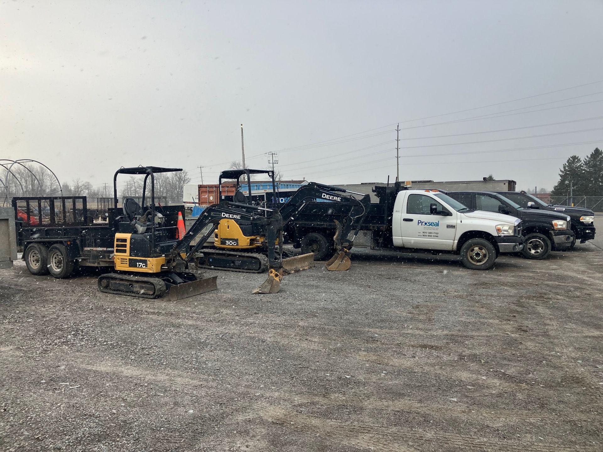 The Pro Seal Waterproofing vehicle fleet for basement leak repair & foundation jobs in Niagara.