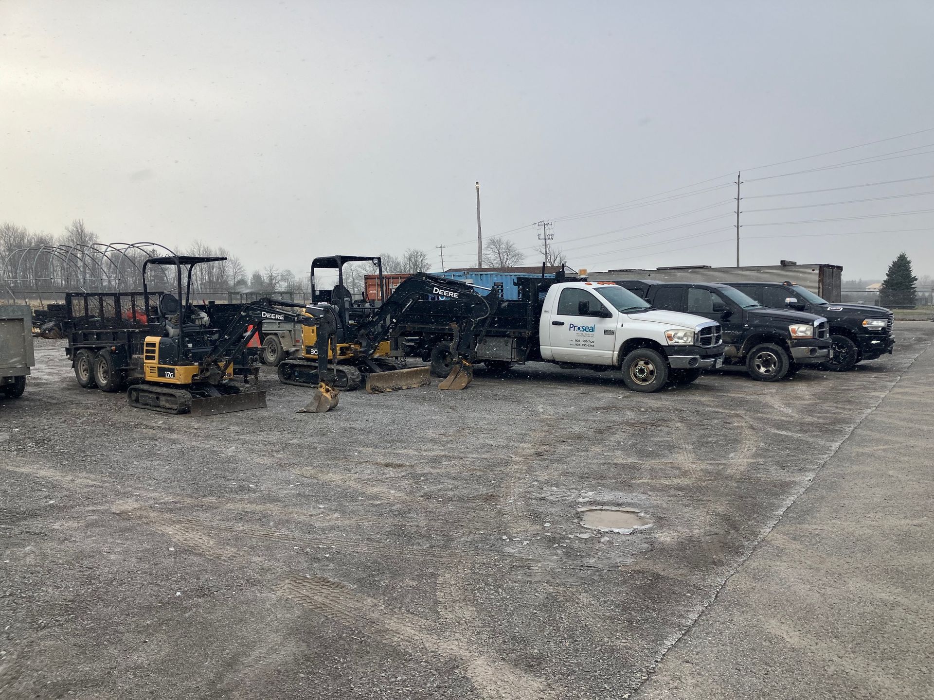 The Pro Seal Waterproofing vehicle fleet for projects in the Niagara region.