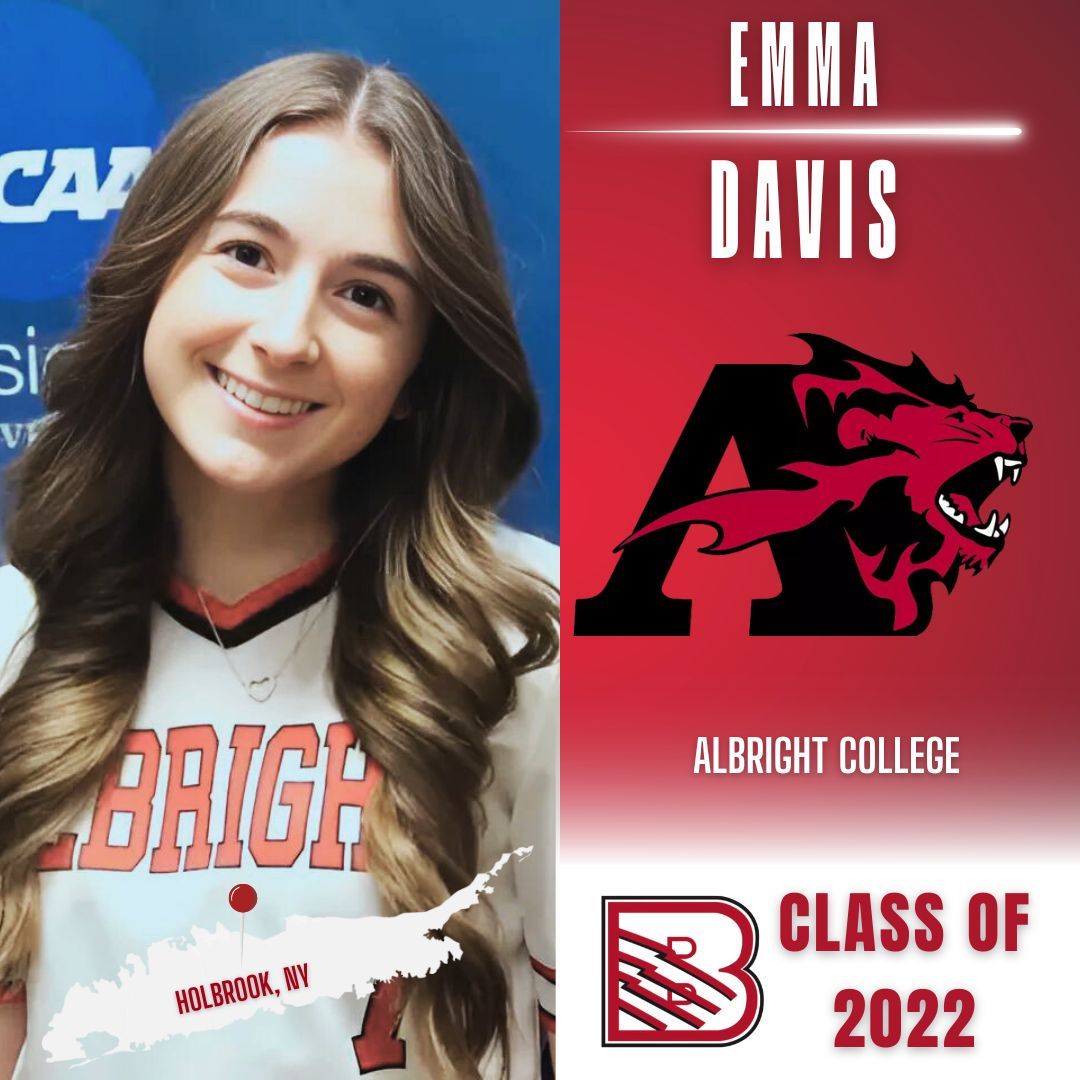 Emma Davis, Class of 2022, Albright College athlete graphic featuring a headshot and the Albright College mascot.