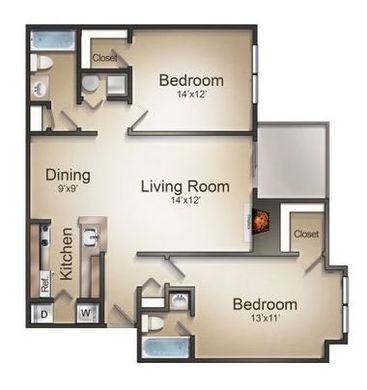 The Cedarwood w/ Fireplace Floorplan