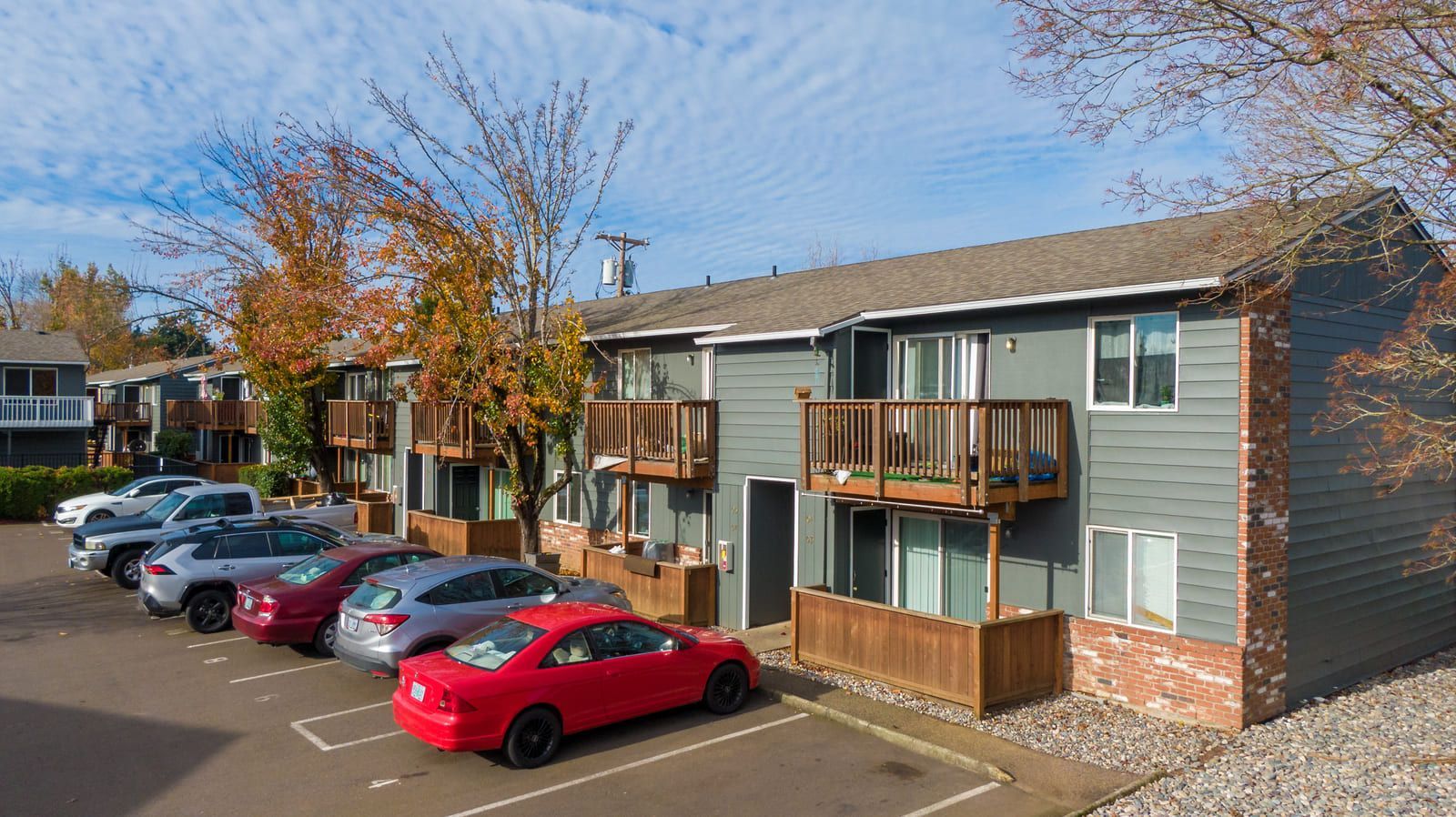 the exterior of theArbor View apartment complex