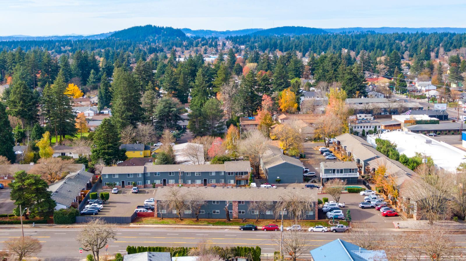the exterior of theArbor View apartment complex