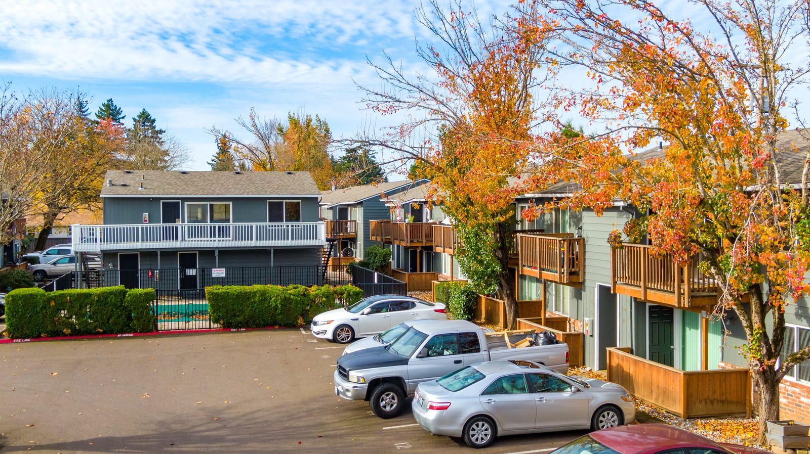 the exterior of theArbor View apartment complex