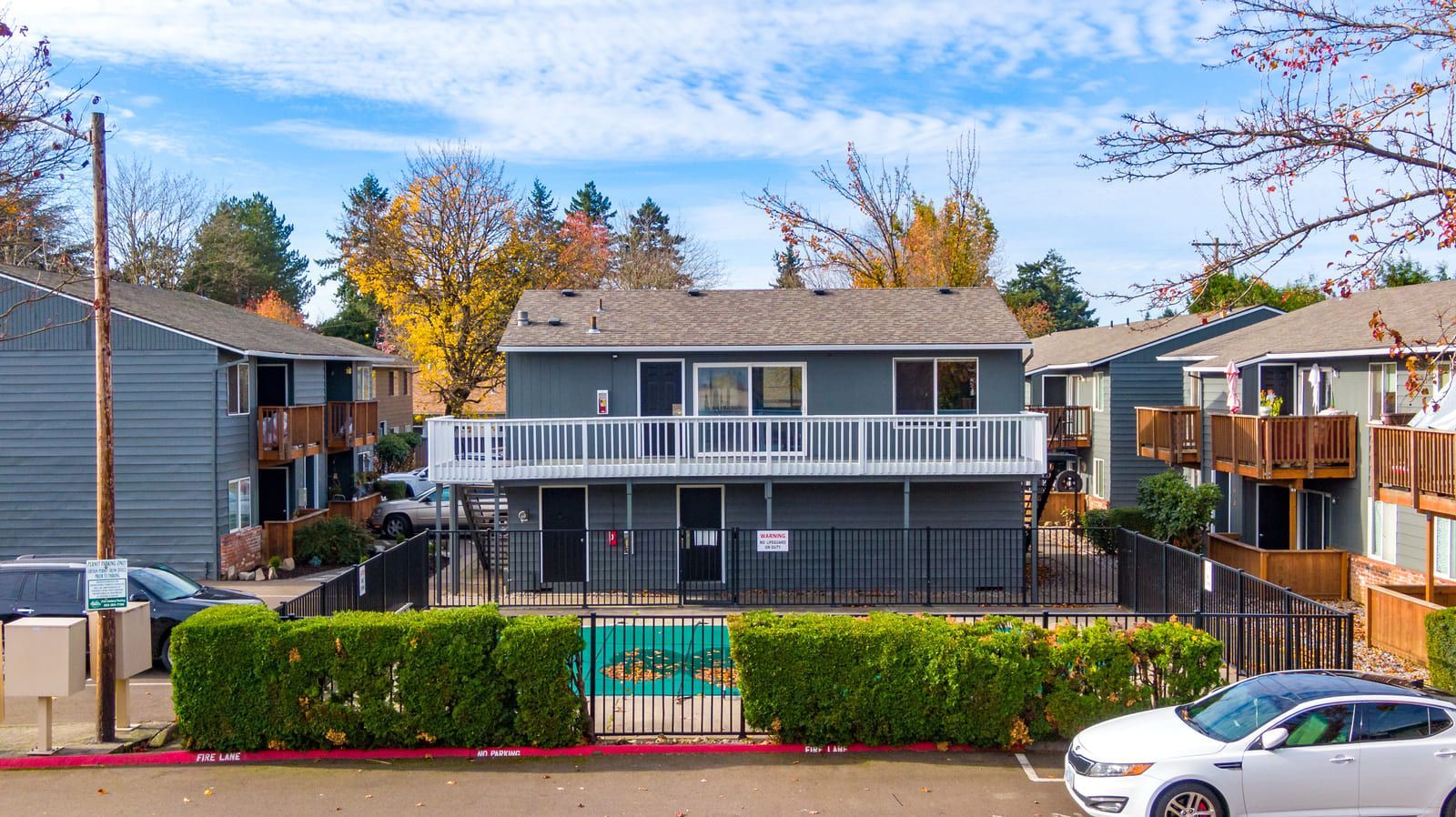 the exterior of theArbor View apartment complex