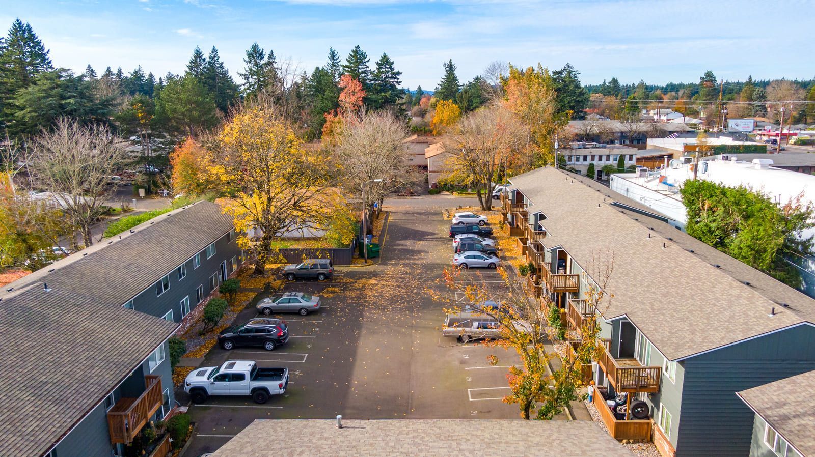 the exterior of theArbor View apartment complex