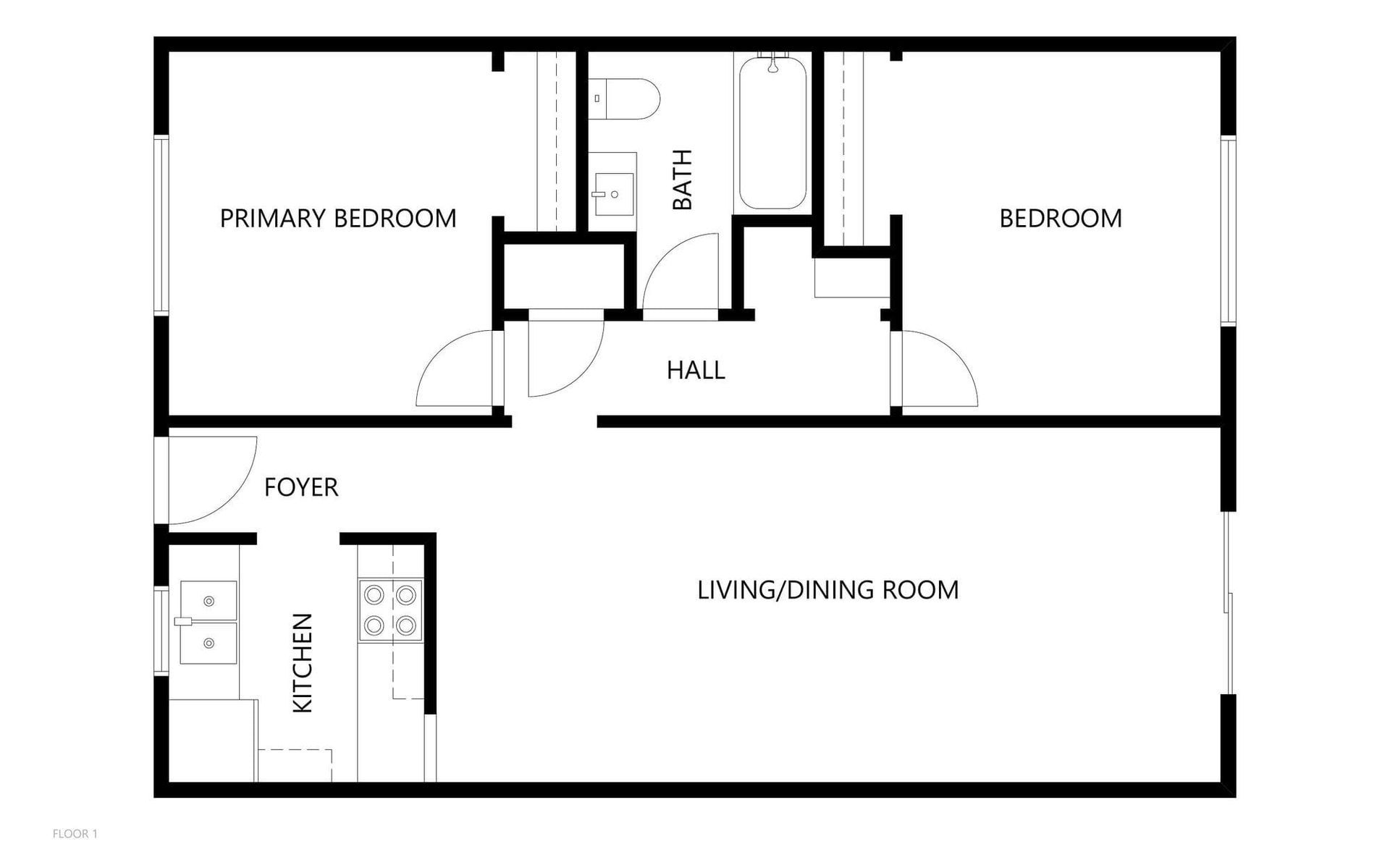the interior of a unit at the Fairway Apartments