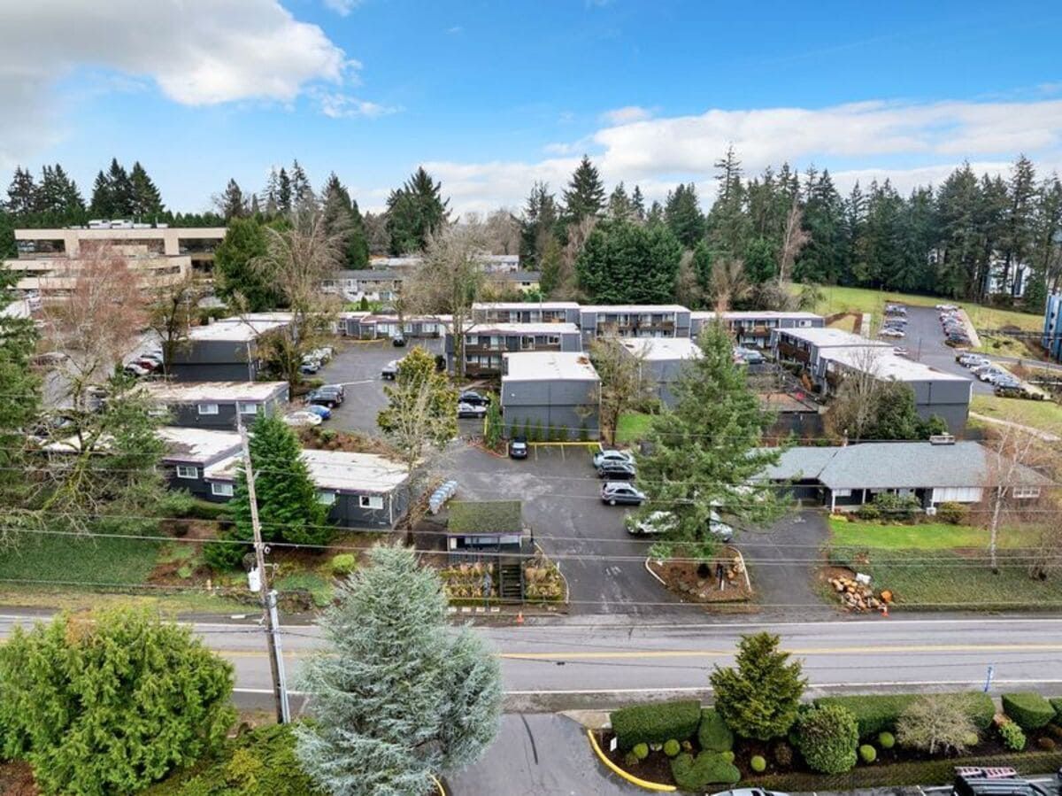 An outside view of the York Apartment complex
