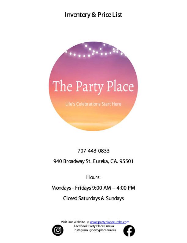 Party Supplies Eureka, CA The Party Place