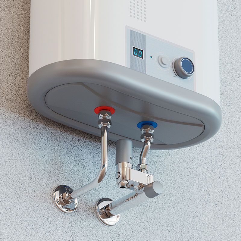 Plumber repairing an hot-water heater
