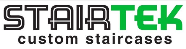 STAIR TEK custom staircases logo in black and green text