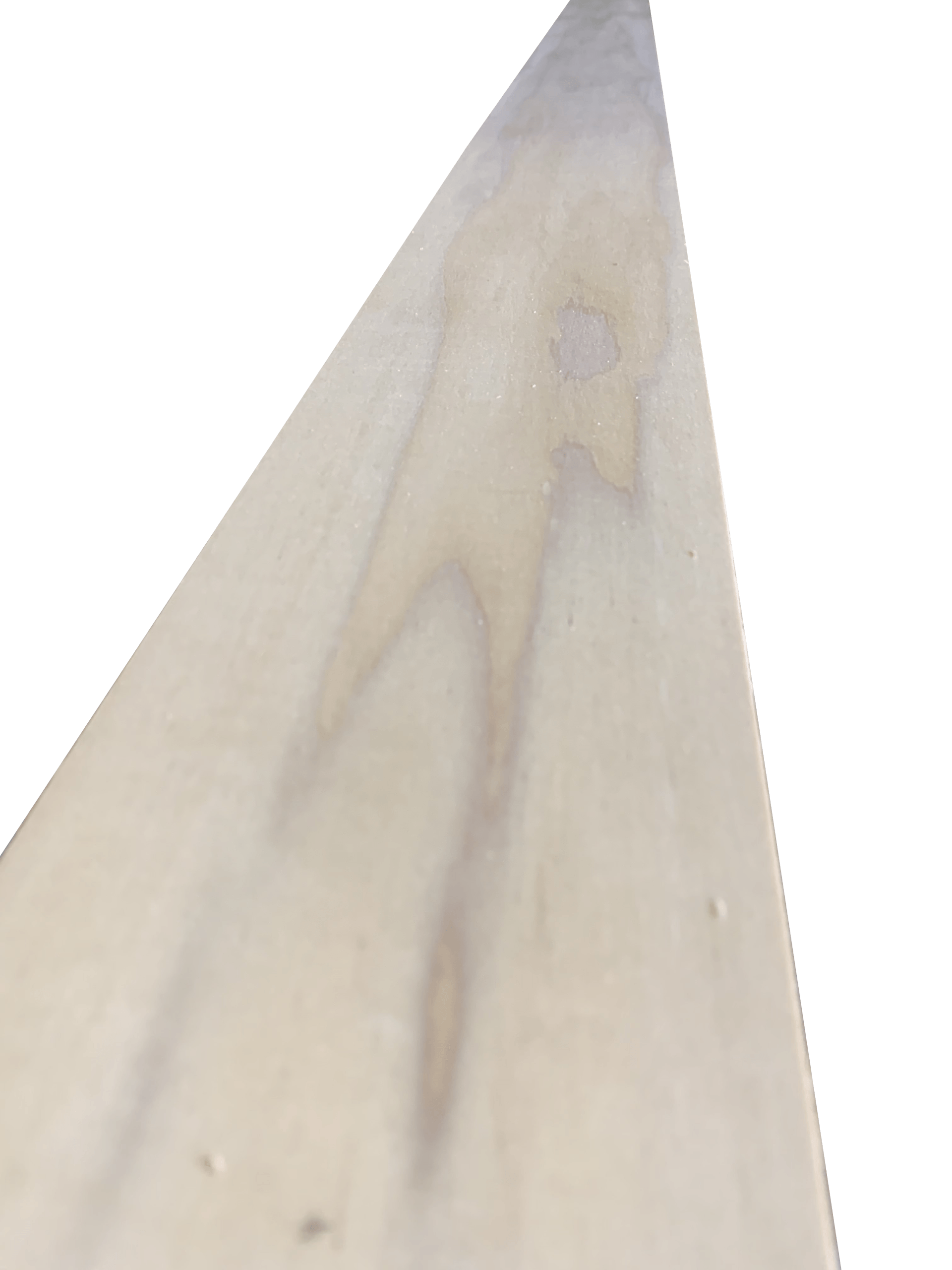 Wooden triangular surface with natural grain patterns.