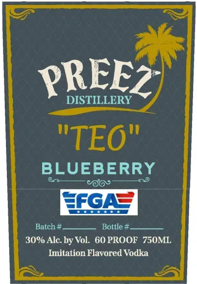 Vodka bottle label for