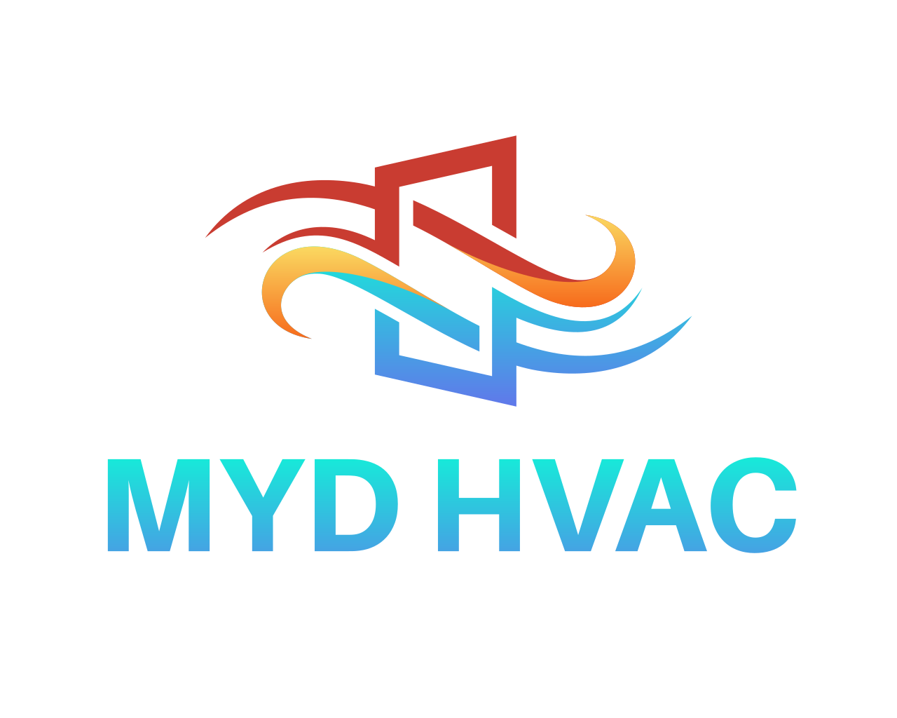 A logo for a company called myd hvac