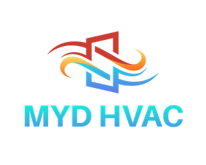 A logo for a company called myd hvac