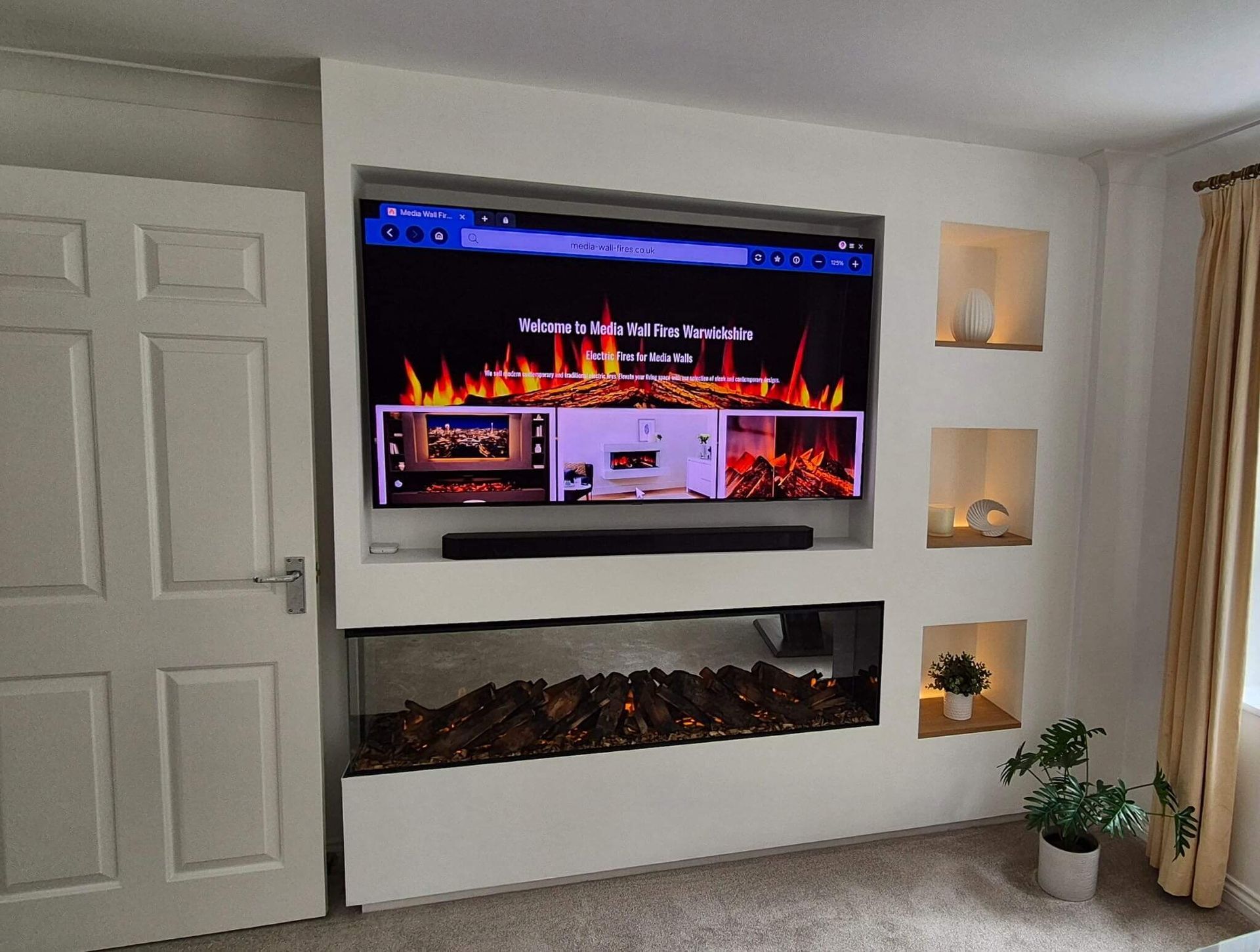 an electric British Fire from one our cusotmers. media wall fires