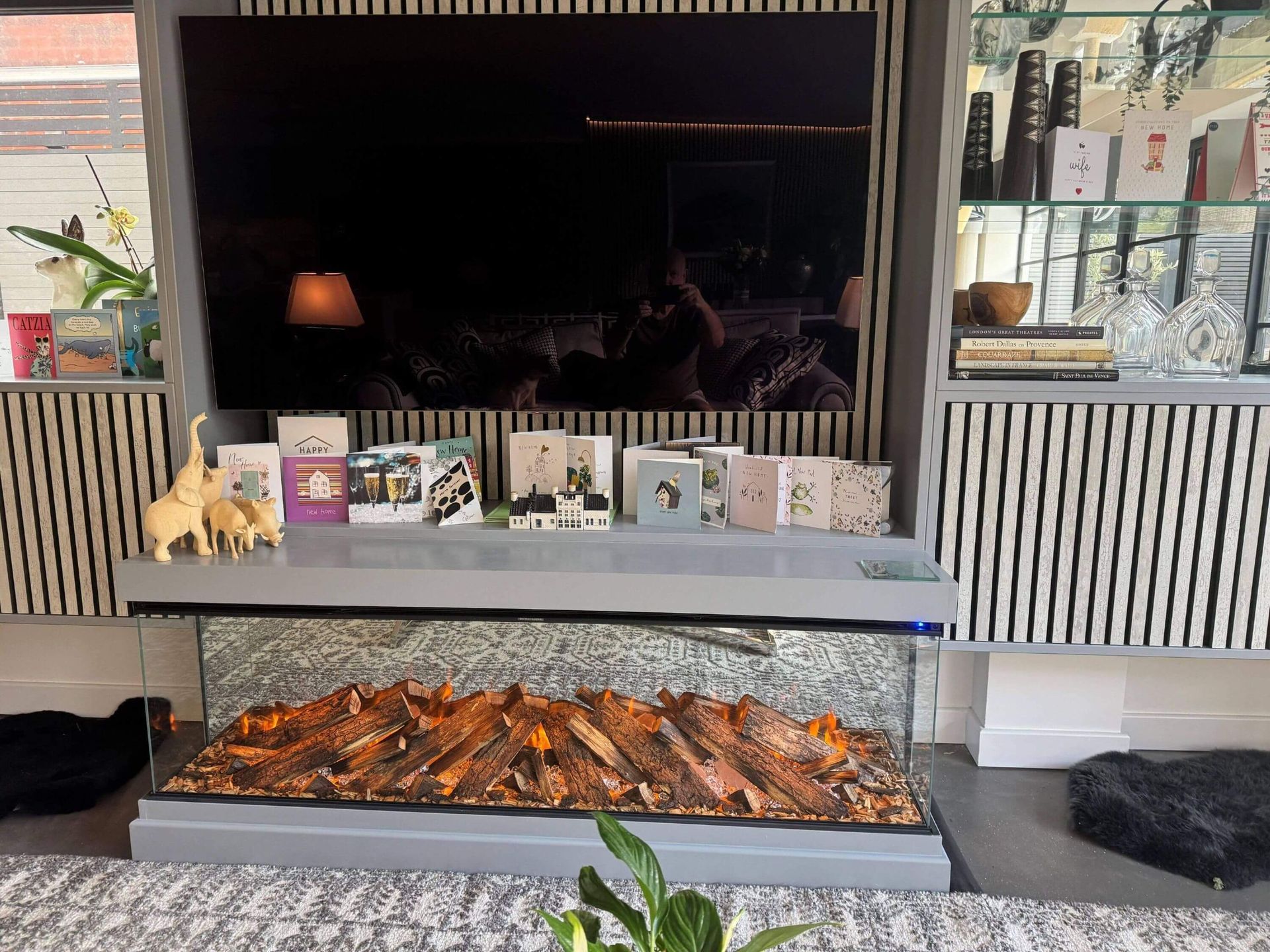 1600mm electric fire with real logs