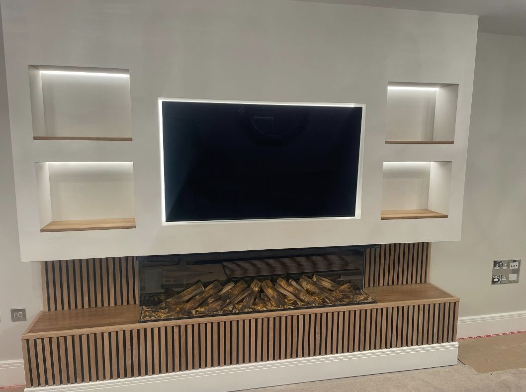 British Fires Campfire Logs Real Logs Media Wall Accoustic Panel