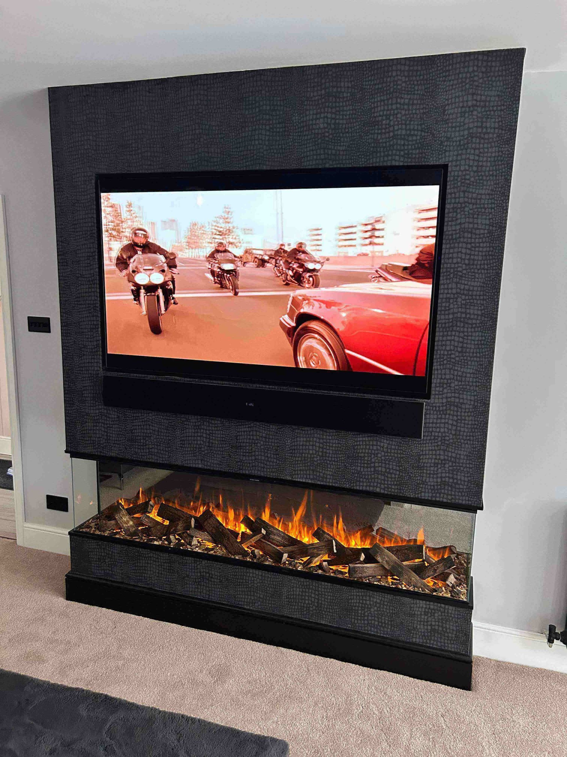 British Fires 1900 Deluxe Anti Relctive Glass Real Logs Meida Wall