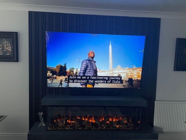 british fires brockenhurst in a customers home. media wall fires