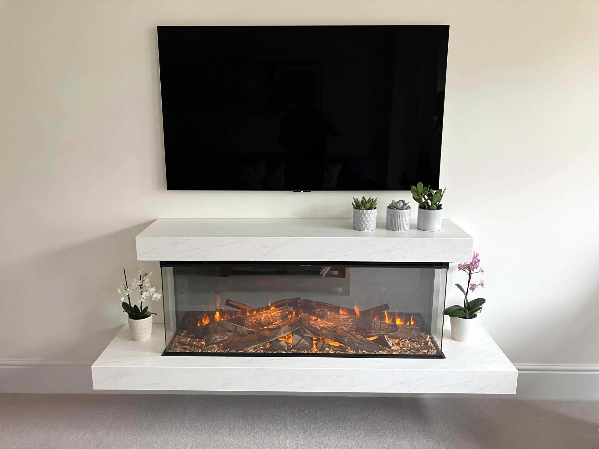 British Fires Brockenhurst Deluxe Real Logs Media Wall Easy Installation Electric Fires