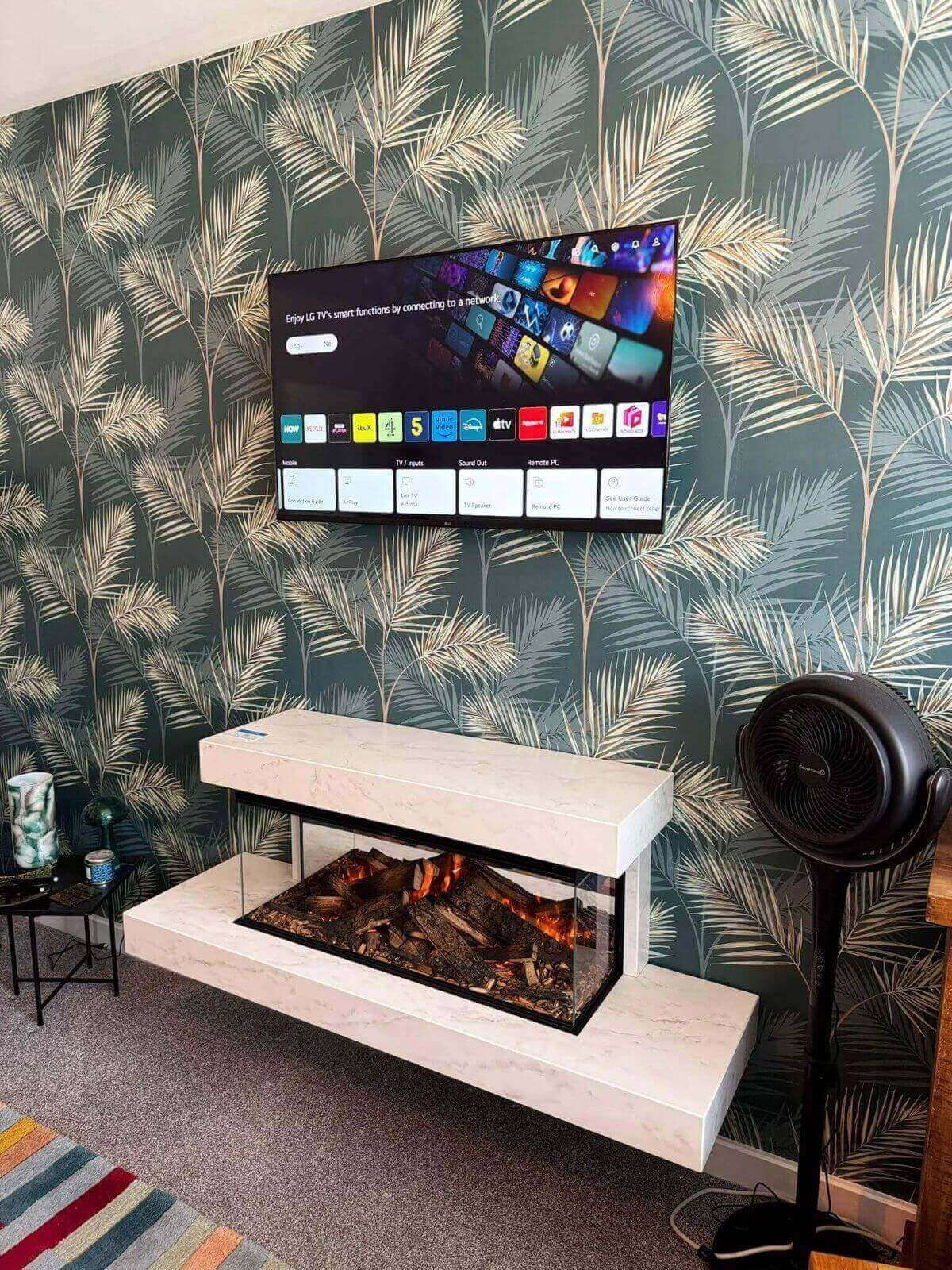 easy to install realistic electric fire suite