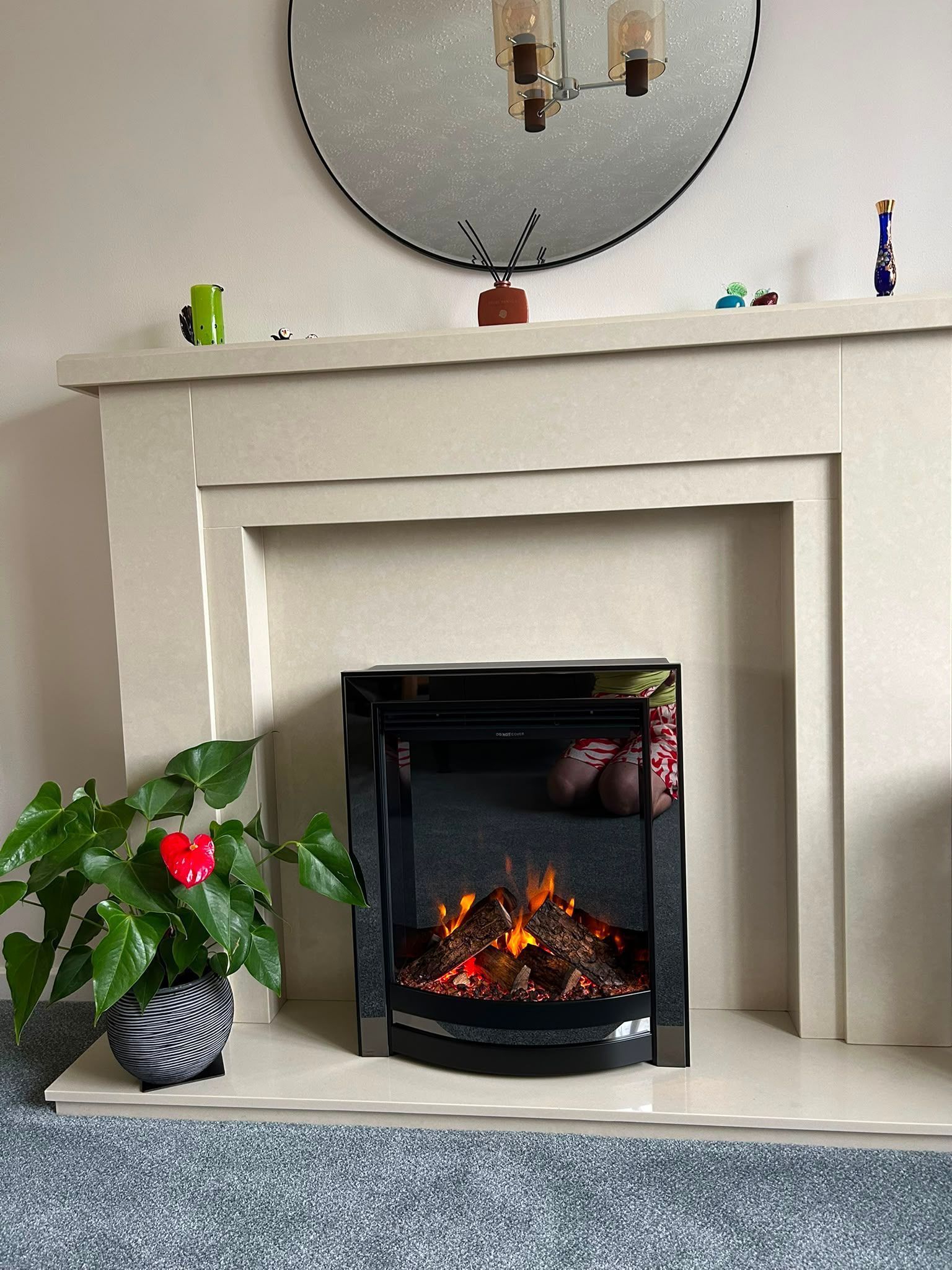 british fires sway with elegance frame, black and black nickel