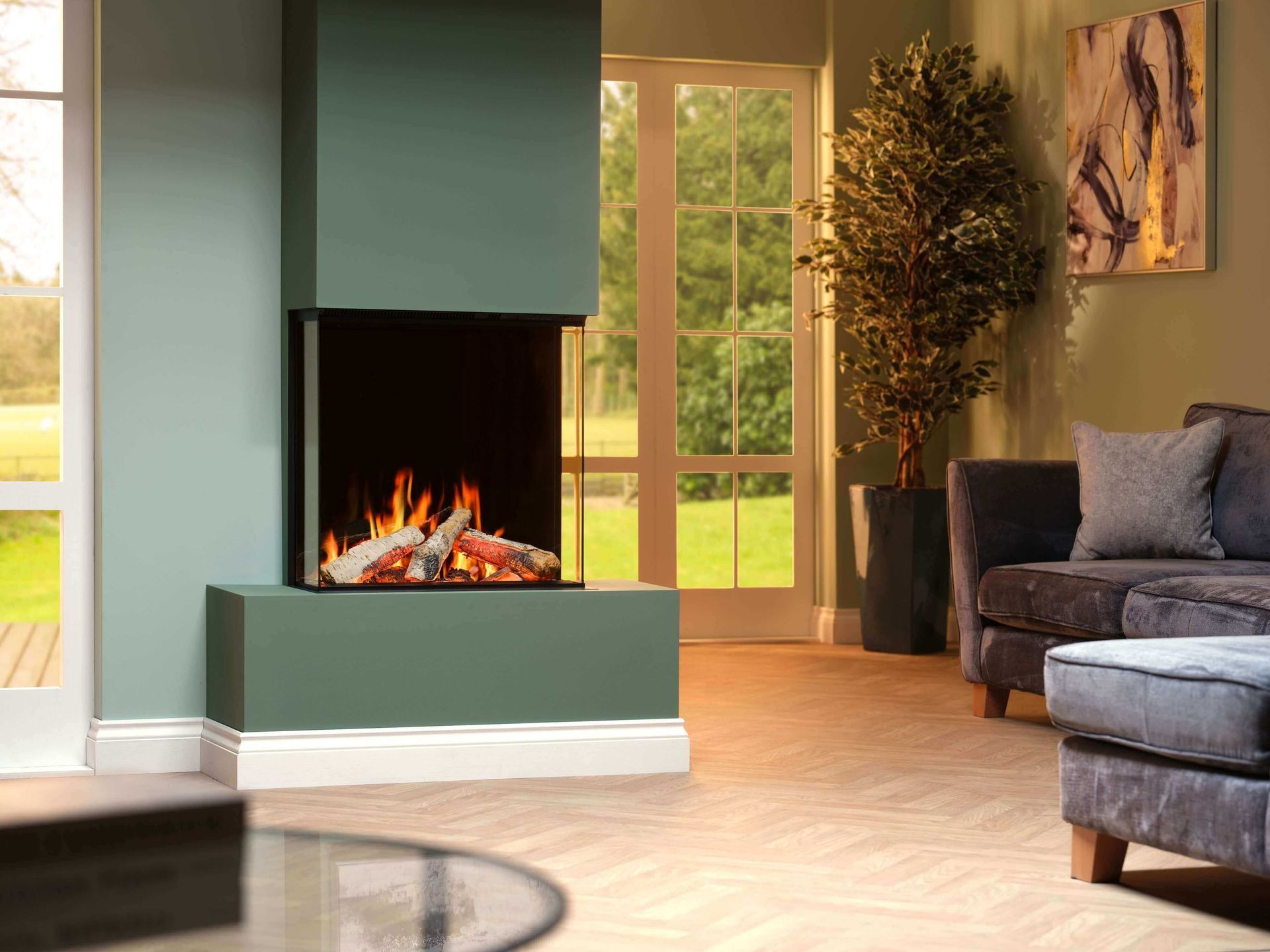 Charlton & Jenrick Luminosa 62 in a green coloured false chimney