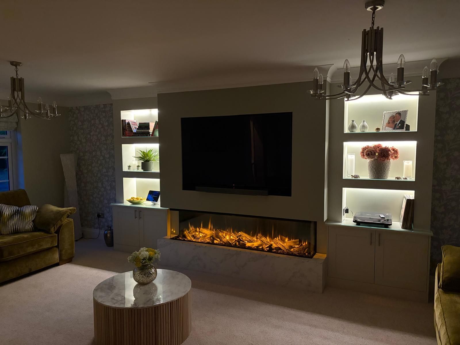 new forest 1900 black edition AR glass in a media wall