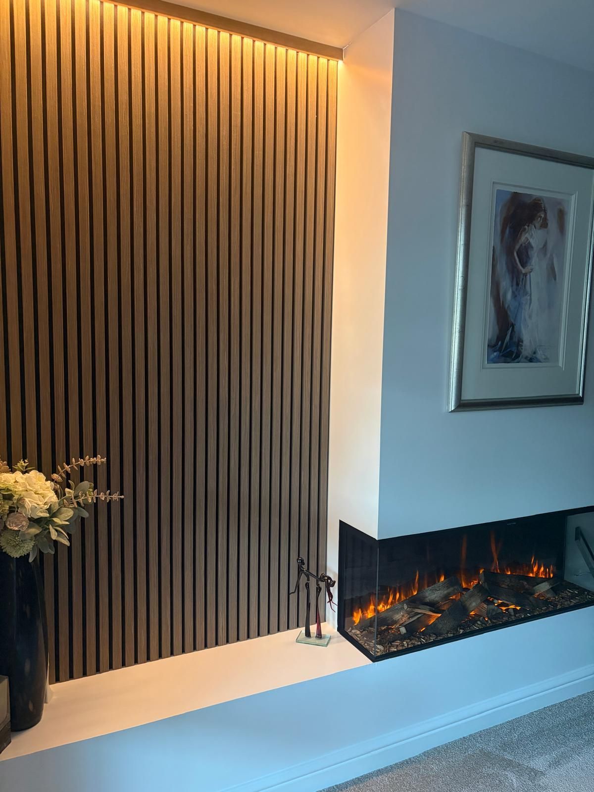 new forest 1200 in a false chimney with slat wall panel