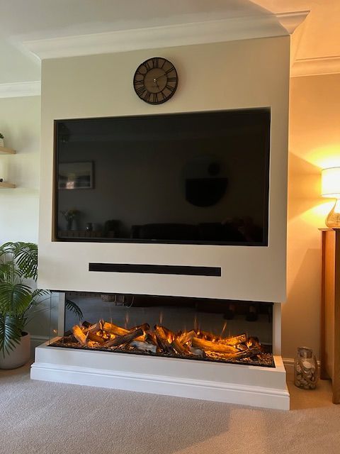 british fires 1600 electric fire black edition with AR glass