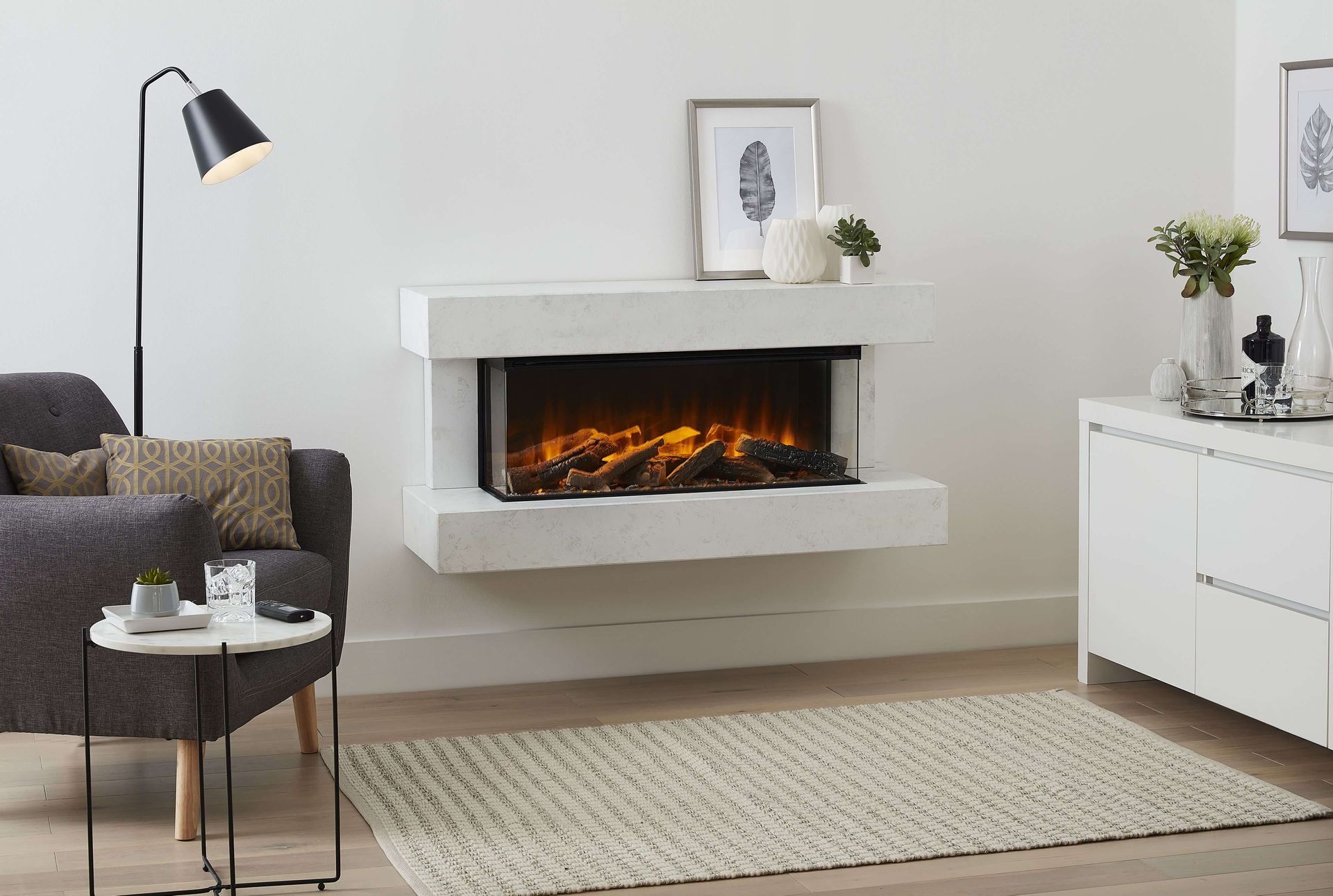 british fires winchester suite in white, new forest fire