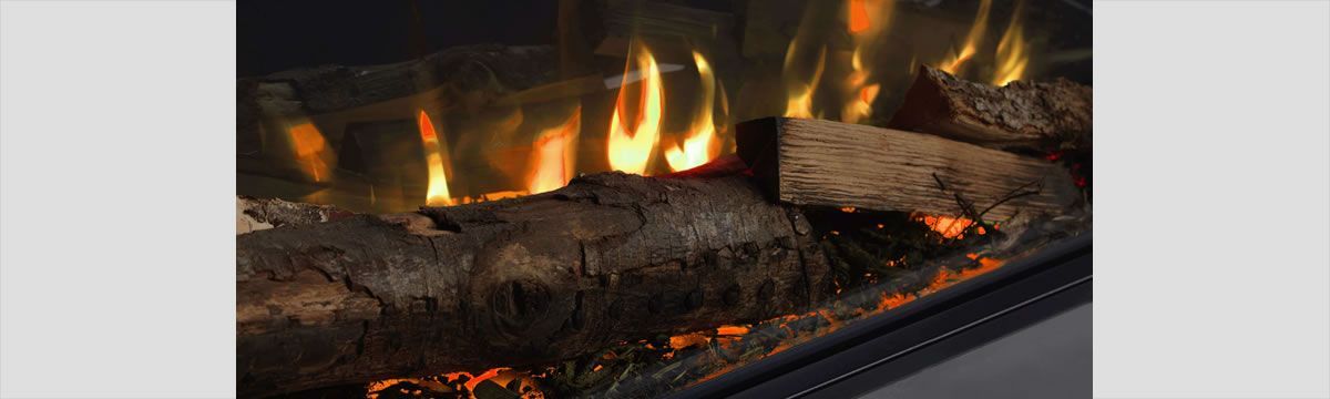 Vision Fires Solus vs220 real logs. alcester showroom