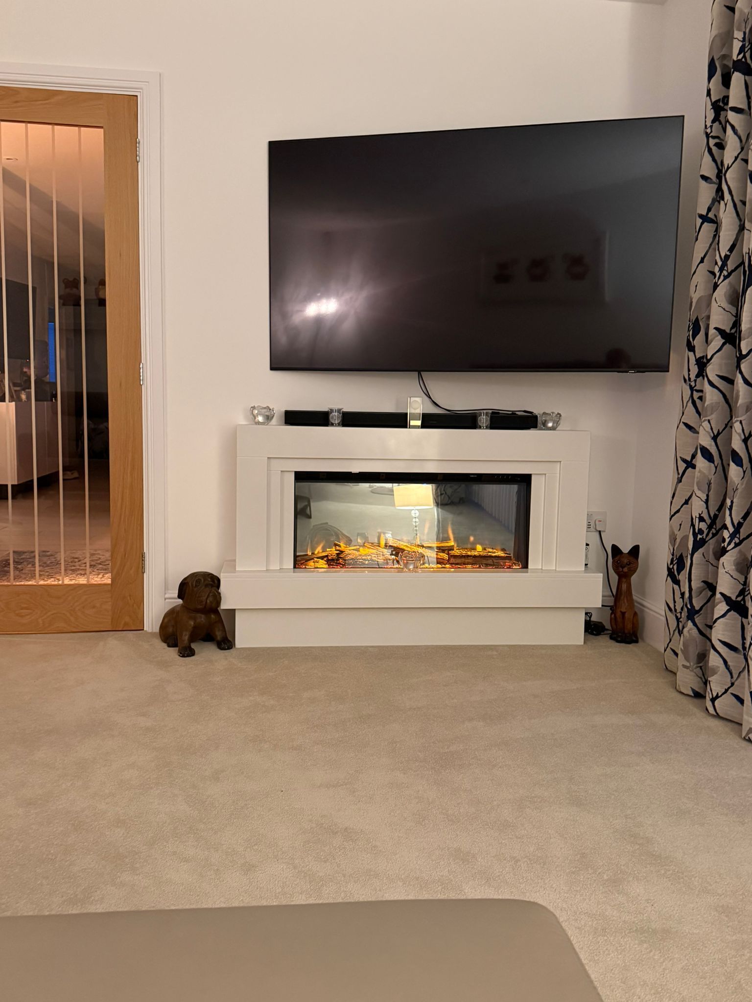 stone suite with electric fire