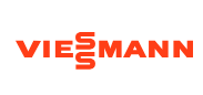 Logo Viessmann in testo arancione su sfondo bianco.