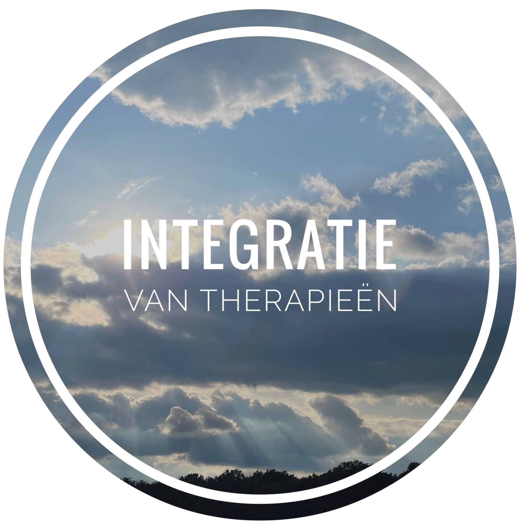 cirkelvormige afbeelding met witte tekst integratief aanbod
