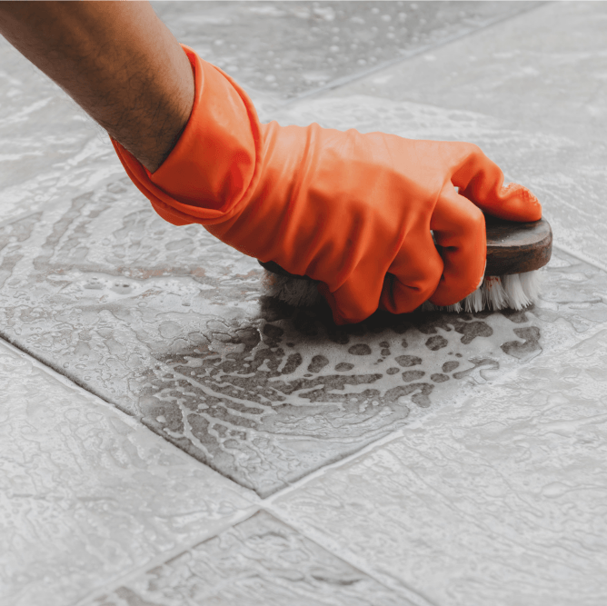 Clean Tile With Brush Clean Tile With Brush