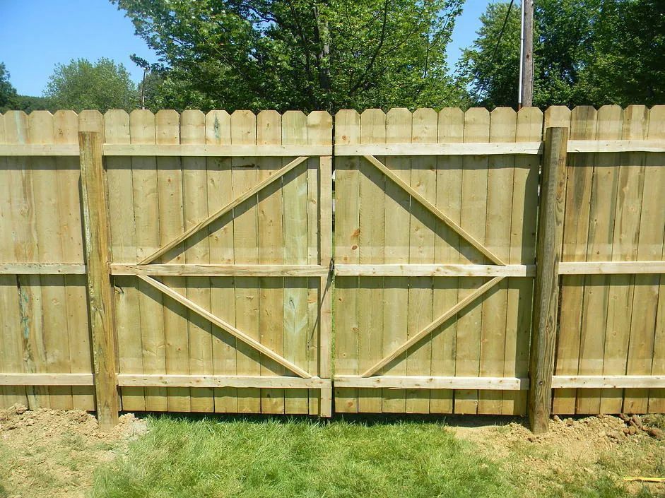 double wooden gate
