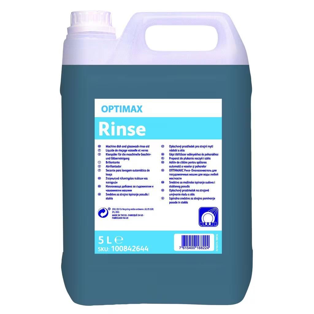 Contenitore di plastica blu con l'etichetta 