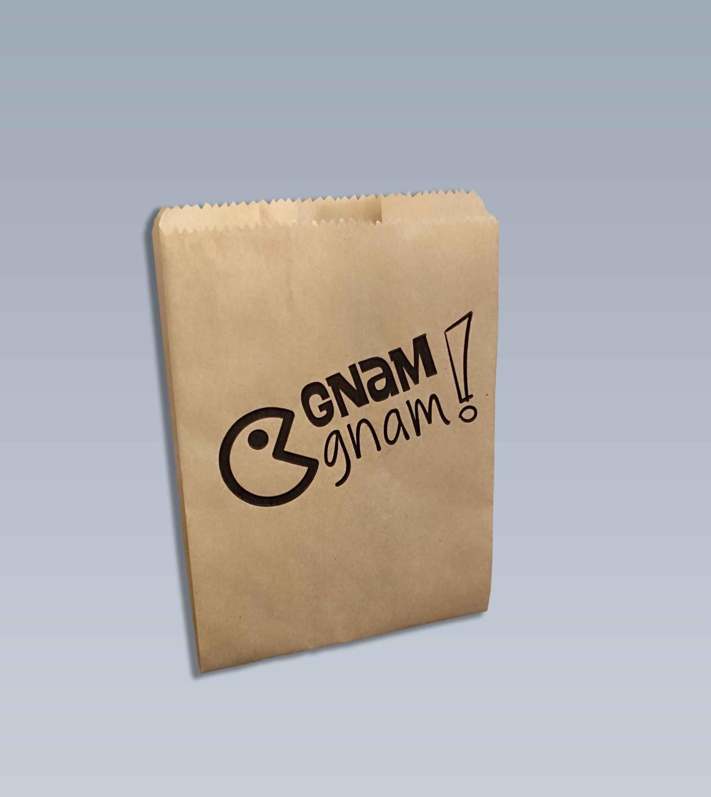 Sacchetto di carta marrone per snack con logo