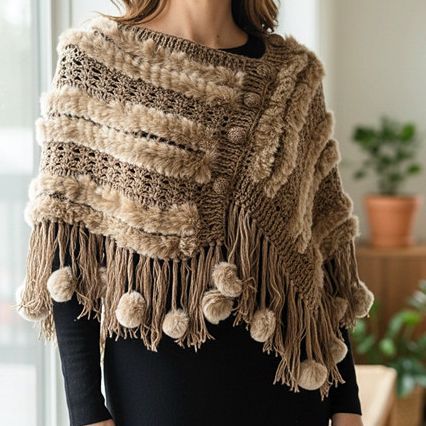 Shrug style knitted Shawl. 